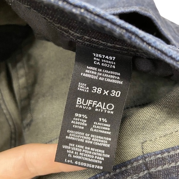 Buffalo by David Bitton Jackson-X straight dark wash blue jeans Men’s Sz 38 x 30 - Picture 8 of 8